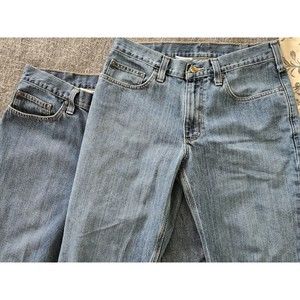 2 Carhartt Relaxed Fit Jeans Mens 5Pocket Denim Blue Workwear Straight Leg 32x30